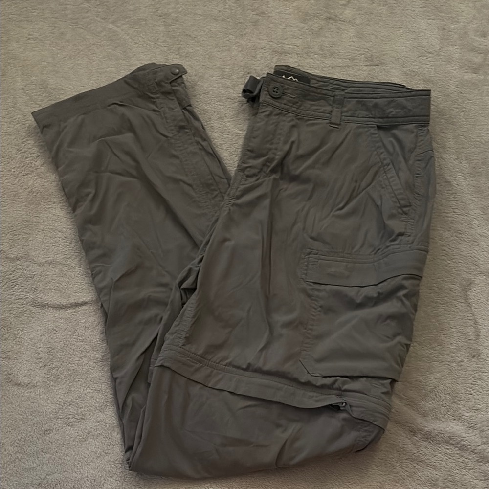 Gray Zippered Hiking Pants